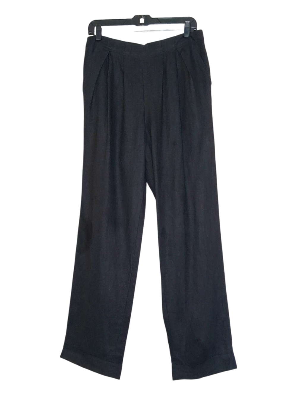 Donna Karan New York Pleated Linen Pants Sz 10 Black - Picture 2 of 11